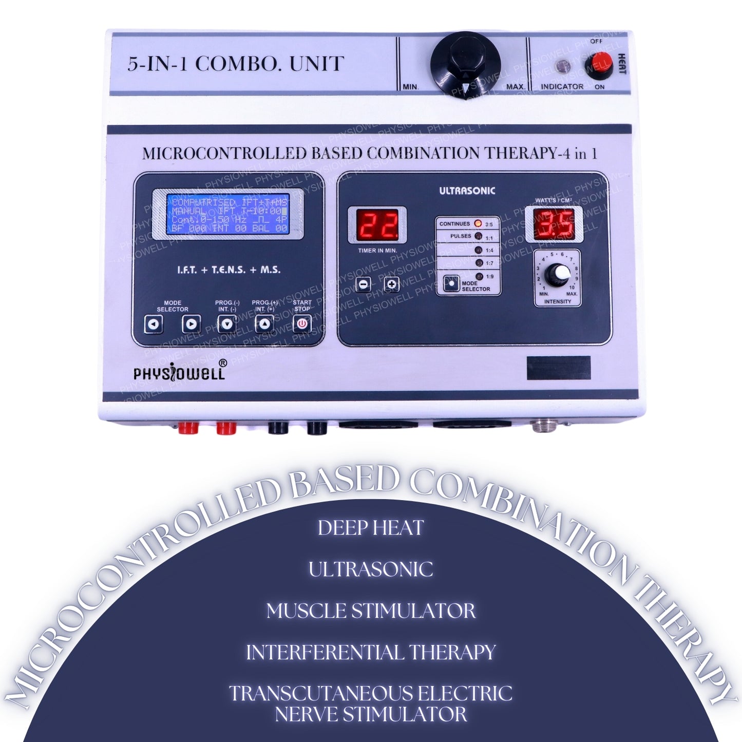 5 IN 1 Combination (IFT + Muscle Stimulator + TENS + Ultrasonic + Deep Heat)