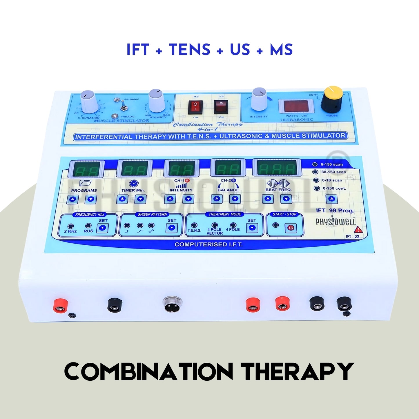 4 in 1 LCD (IFT + Muscle Stimulator + TENS + Ultrasonic)